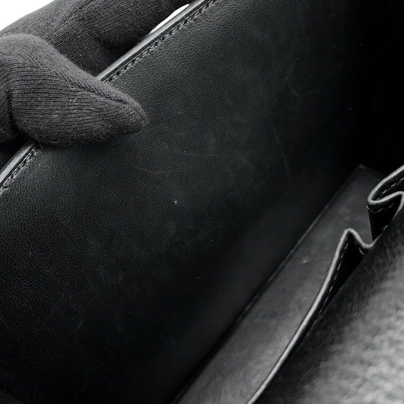 エルメス チェーンショルダーバッグ シネティック ブラック/シルバー金具 シェブルミゾル C刻印 黒