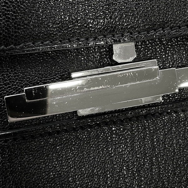 エルメス チェーンショルダーバッグ シネティック ブラック/シルバー金具 シェブルミゾル C刻印 黒