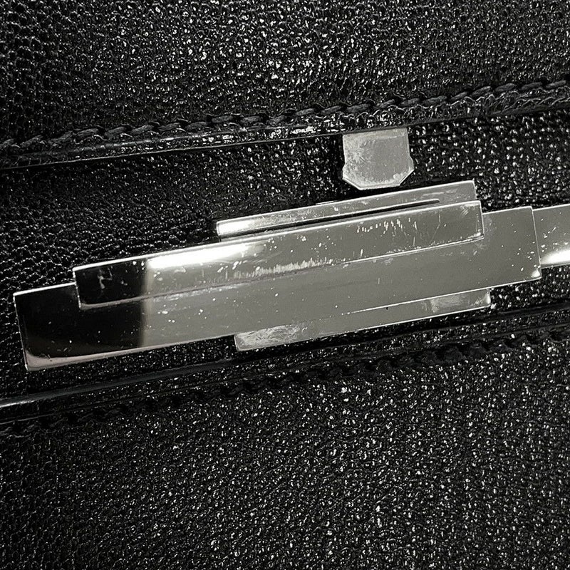 エルメス チェーンショルダーバッグ シネティック ブラック/シルバー金具 シェブルミゾル C刻印 黒