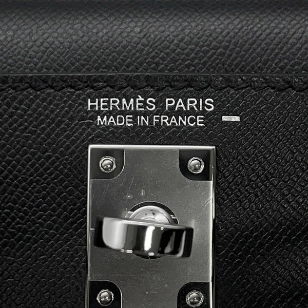 エルメス ミニケリー2 外縫い タッチ ブラック/シルバー金具 リザード/ヴォーマダム W刻印 2wayショルダー 黒
