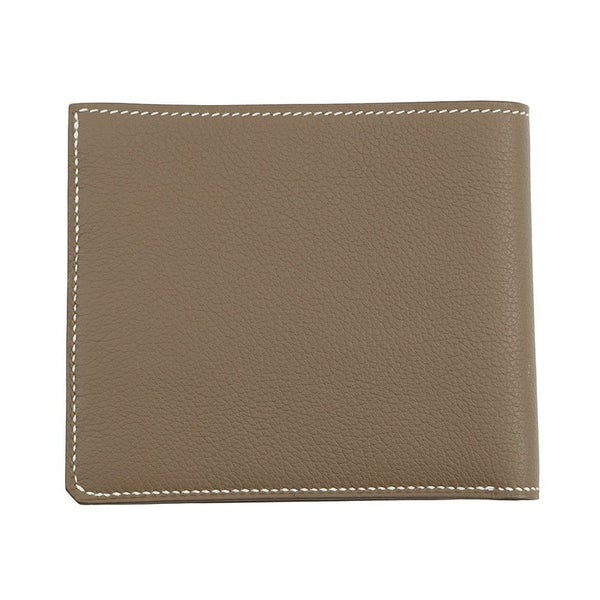 エルメス 二つ折り財布 セリエ コンパクト Sellier H エトゥープ/シルバー金具 エバーカラー W刻印 メンズ