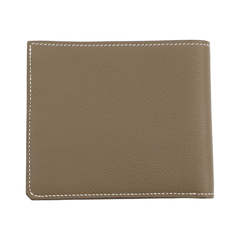 エルメス 二つ折り財布 セリエ コンパクト Sellier H エトゥープ/シルバー金具 エバーカラー W刻印 メンズ