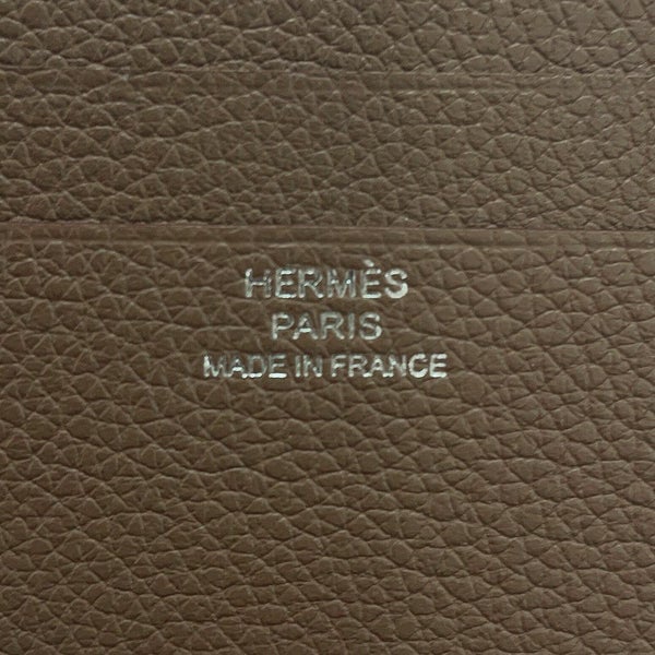 エルメス 二つ折り財布 セリエ コンパクト Sellier H エトゥープ/シルバー金具 エバーカラー W刻印 メンズ