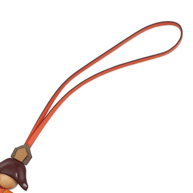 エルメス バッグチャーム アーティフィサー オレンジ/シルバー金具 エプソン/シェブルミゾル K刻印 HERMES チャーム