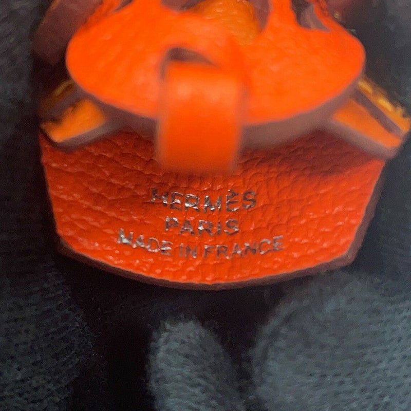 エルメス バッグチャーム アーティフィサー オレンジ/シルバー金具 エプソン/シェブルミゾル K刻印 HERMES チャーム