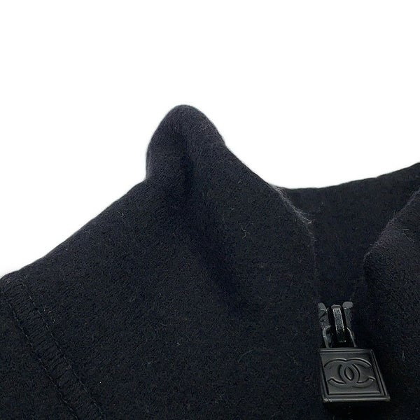シャネル コート スポーツライン コート カシミヤ レディースサイズ38 P36681 CHANEL アウター 黒