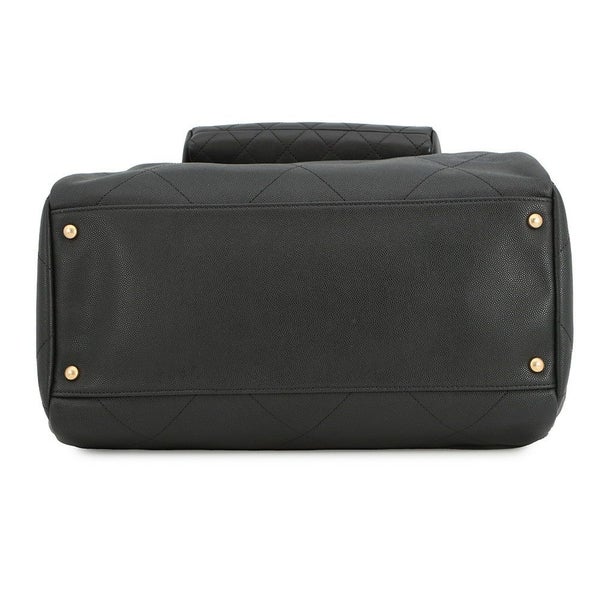 シャネル ハンドバッグ マトラッセ ココマーク ボーリングバッグ キャビアスキン ラムスキン AS1360 CHANEL 2WAY 黒