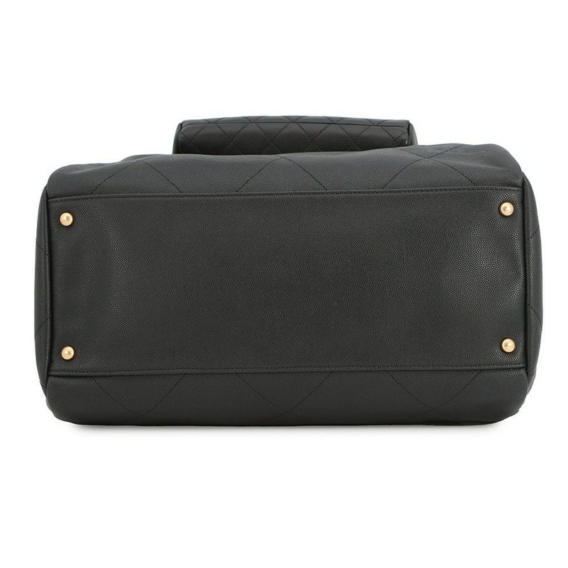 シャネル ハンドバッグ マトラッセ ココマーク ボーリングバッグ キャビアスキン ラムスキン AS1360 CHANEL 2WAY 黒