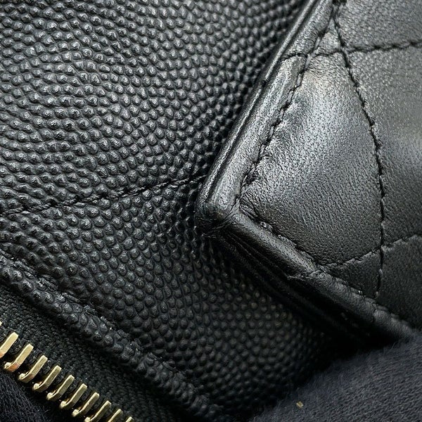 シャネル ハンドバッグ マトラッセ ココマーク ボーリングバッグ キャビアスキン ラムスキン AS1360 CHANEL 2WAY 黒