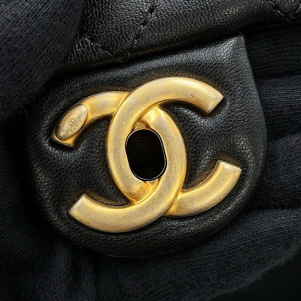 シャネル ハンドバッグ マトラッセ ココマーク ボーリングバッグ キャビアスキン ラムスキン AS1360 CHANEL 2WAY 黒