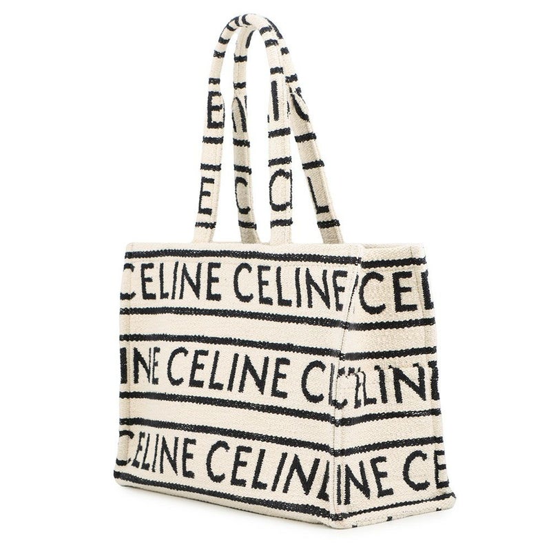 セリーヌ トートバッグ ラージ カバ タイス コットン 196762EG8 CELINE 白 黒