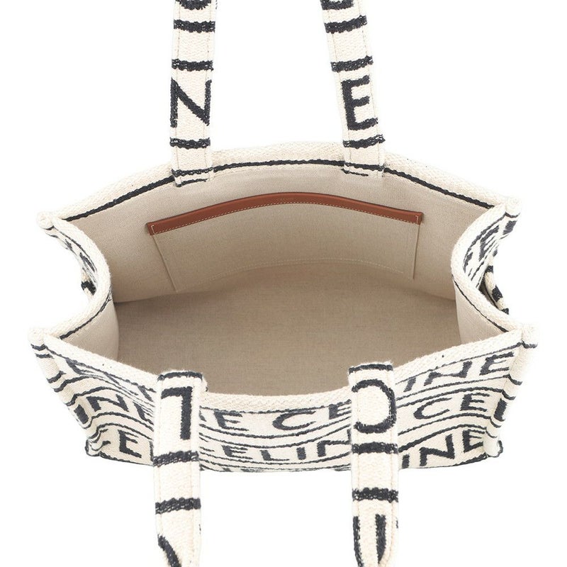 セリーヌ トートバッグ ラージ カバ タイス コットン 196762EG8 CELINE 白 黒