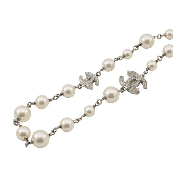 シャネル ネックレス ココマーク フェイクパール ラインストーン B17 V A36121 CHANEL ロングネックレス