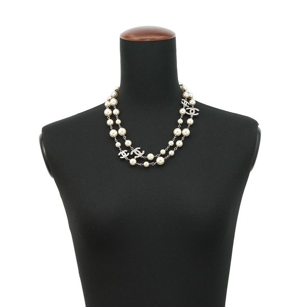 シャネル ネックレス ココマーク フェイクパール ラインストーン B17 V A36121 CHANEL ロングネックレス