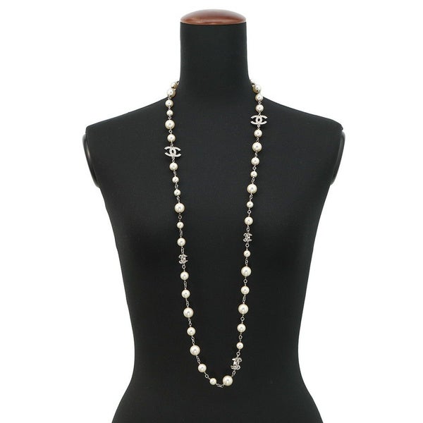 シャネル ネックレス ココマーク フェイクパール ラインストーン B17 V A36121 CHANEL ロングネックレス