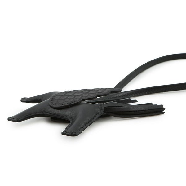 エルメス バッグチャーム ロデオPM ペガサス タッチ ブラック ラムスキン/アリゲーターマット K刻印 HERMES チャーム 黒