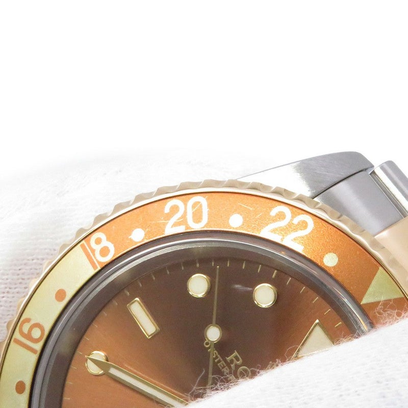 ロレックス GMTマスター2 D番 SS/K18YG 16713 ROLEX 腕時計 ブラウン文字盤