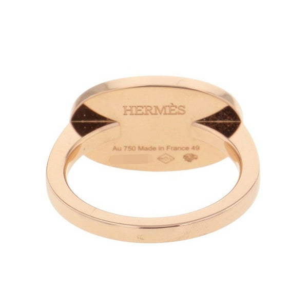 エルメス リング シェーヌ・ダンクル・ヴェルソPM ブラックセラミック/ダイヤ 23P 計0.19ct K18PGピンクゴールド サイズ49 HERMES 指輪