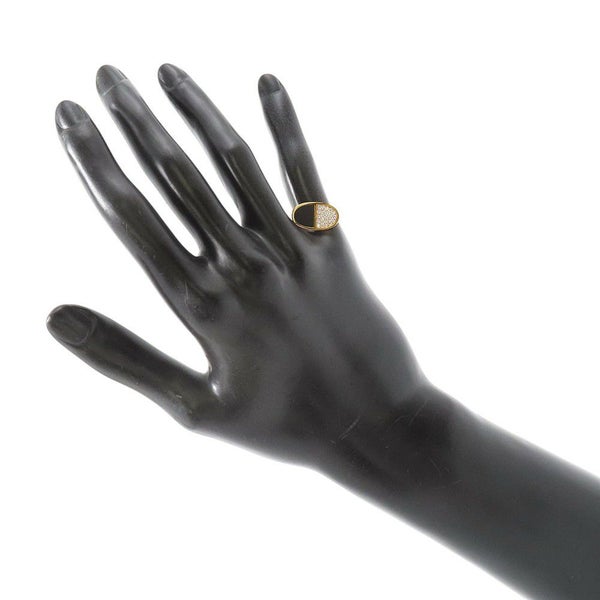 エルメス リング シェーヌ・ダンクル・ヴェルソPM ブラックセラミック/ダイヤ 23P 計0.19ct K18PGピンクゴールド サイズ49 HERMES 指輪