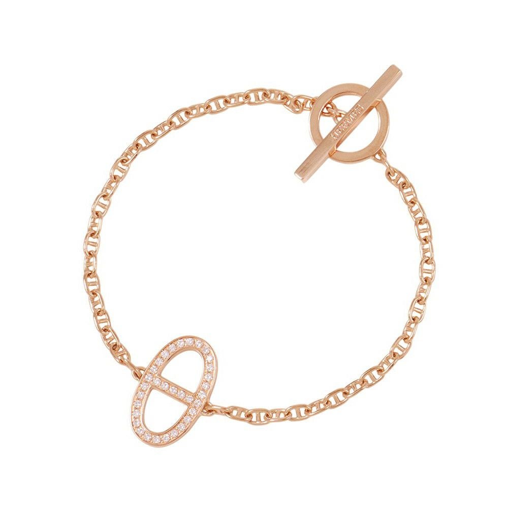 美品　HERMES エルメスブレスレット コントゥール　シェーヌダンク エルメス ブレスレット シェーヌダンクル コントゥール ダイヤモンド