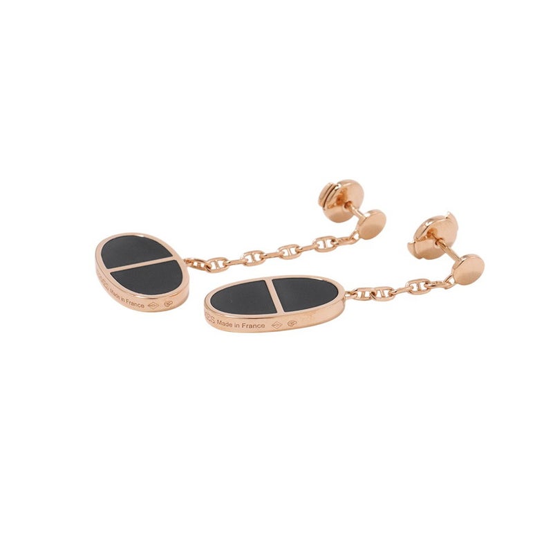 エルメス ピアス シェーヌダンクル ヴェルソ K18PGピンクゴールド/ブラックセラミック HERMES ジュエリー