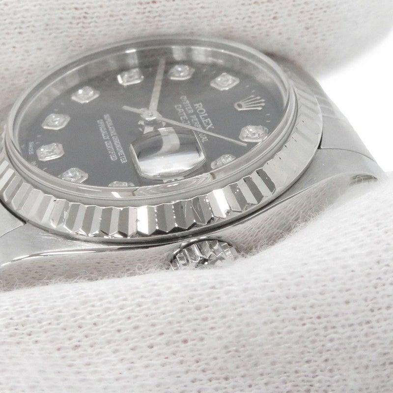 ロレックス デイトジャスト 26 SS/K18WGホワイトゴールド 10Pダイヤ K番 79174G ROLEX 腕時計 黒文字盤