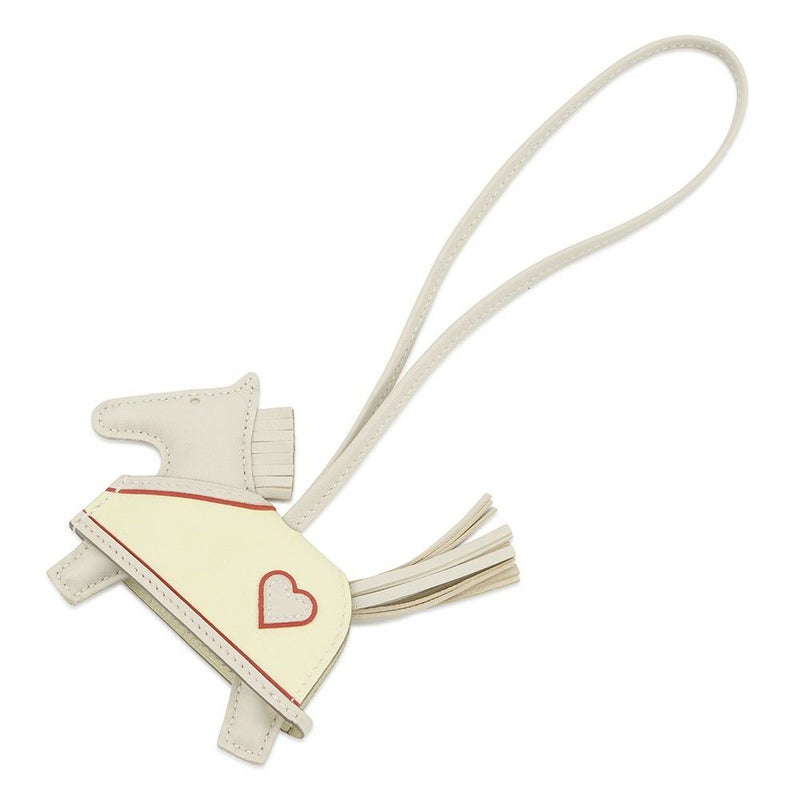 エルメス バッグチャーム ロデオPM ロベオクール クレ/ジョーヌミルトン/ルージュラデュ ラムスキン K刻印 チャーム オーナメント