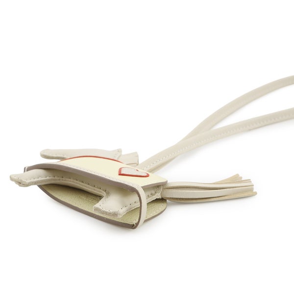 エルメス バッグチャーム ロデオPM ロベオクール クレ/ジョーヌミルトン/ルージュラデュ ラムスキン K刻印 チャーム オーナメント