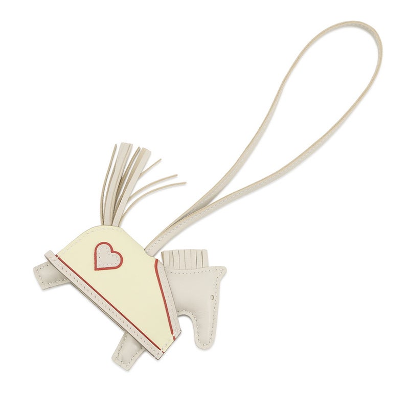 エルメス バッグチャーム ロデオPM ロベオクール クレ/ジョーヌミルトン/ルージュラデュ ラムスキン K刻印 チャーム オーナメント