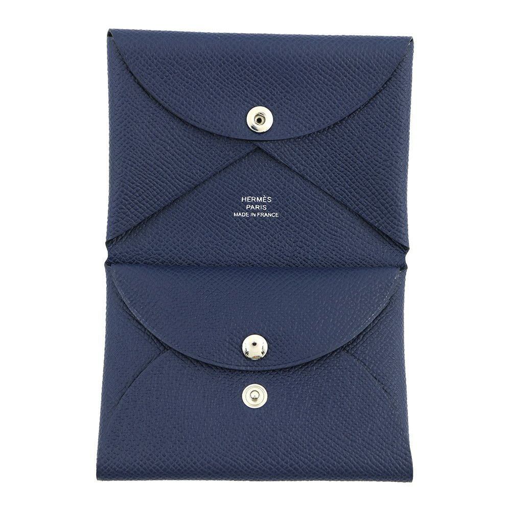 エルメス コインケース カルヴィ デュオ ブルーネイビー/シルバー金具