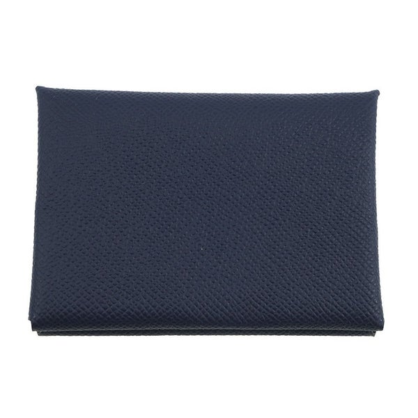 エルメス コインケース カルヴィ デュオ ブルーインディゴ/シルバー金具 エプソン K刻印 財布