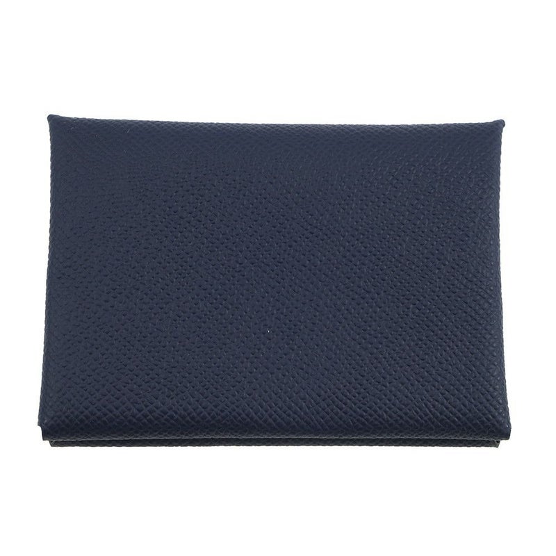 エルメス コインケース カルヴィ デュオ ブルーインディゴ/シルバー金具 エプソン K刻印 財布
