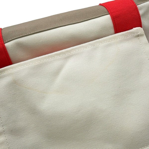 エルメス マザーズバッグ アダダ キャンバス 馬モチーフ HERMES トートバッグ ポーチ付き 白