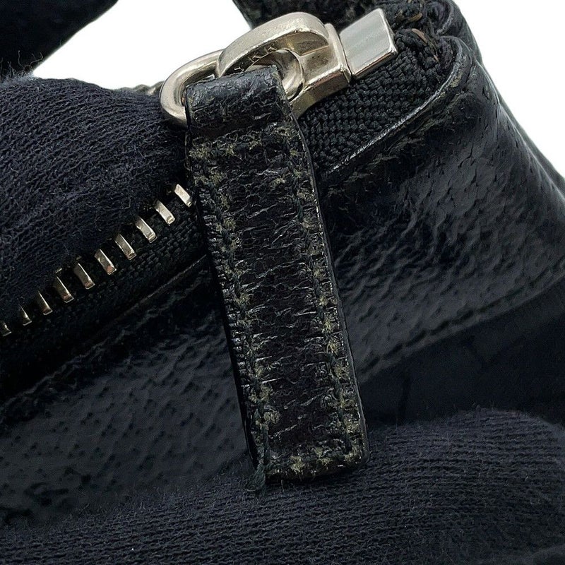 ブルガリ ショルダーバッグ ロゴマニア ショルダーポーチ キャンバス レザー BVLGARI 黒