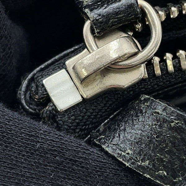 ブルガリ ショルダーバッグ ロゴマニア ショルダーポーチ キャンバス レザー BVLGARI 黒