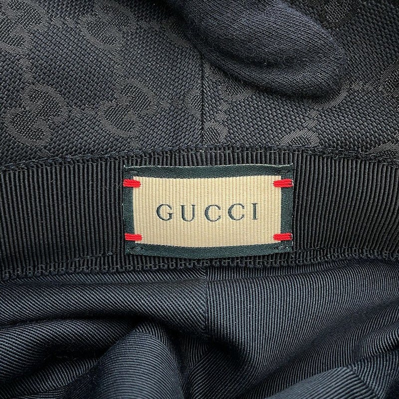 グッチ バケットハット GGキャンバス バケットハット サイズS(57cm) 576587 GUCCI 帽子 メンズ 黒
