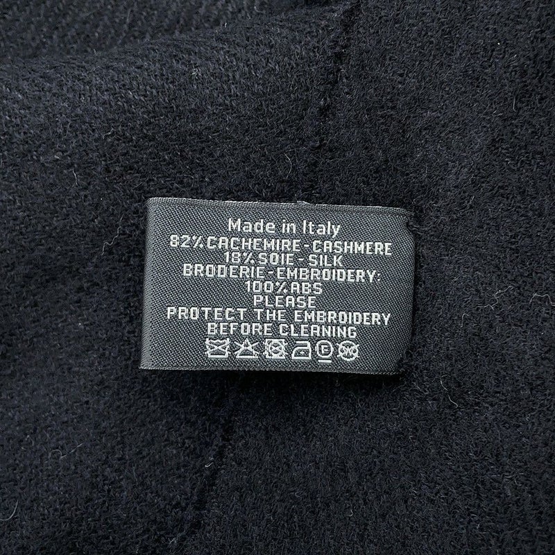 シャネル マフラー ココマーク フェイクパール カシミヤ CHANEL 黒