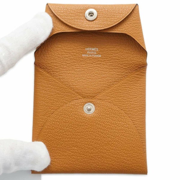 エルメス コインケース バスティア キャラメル シェブルミゾル W刻印 HERMES 財布 シェーブル