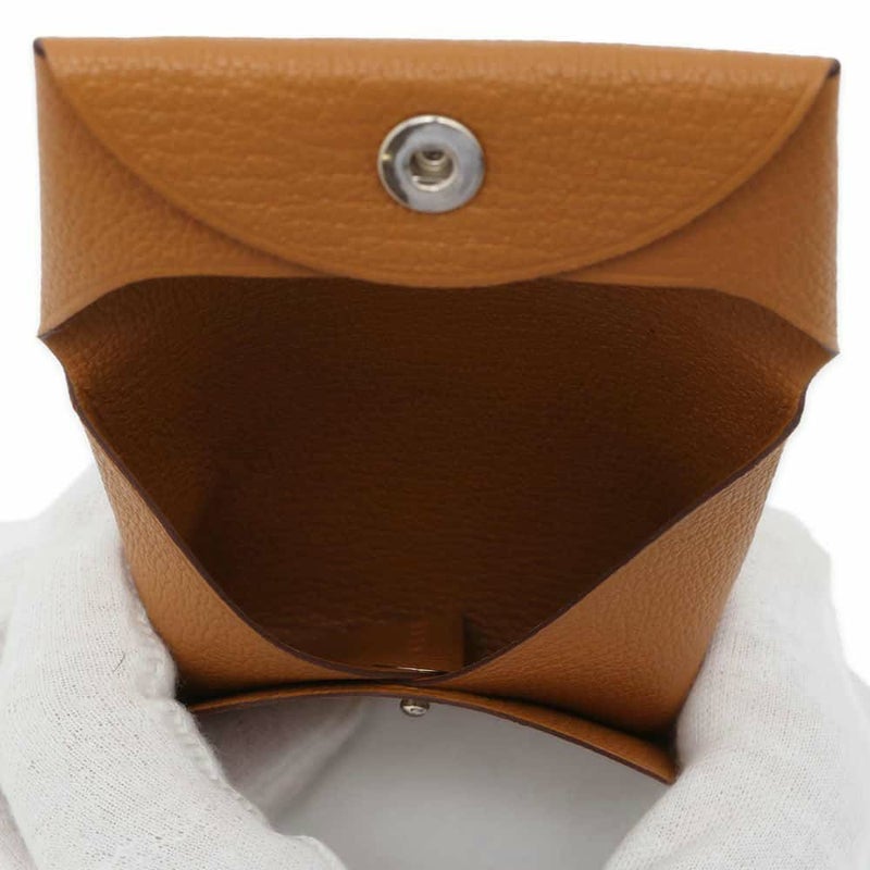 エルメス コインケース バスティア キャラメル シェブルミゾル W刻印 HERMES 財布 シェーブル