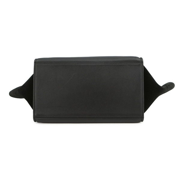 セリーヌ ハンドバッグ トラペーズ クロコ型押しレザー スエード CELINE 2way 黒