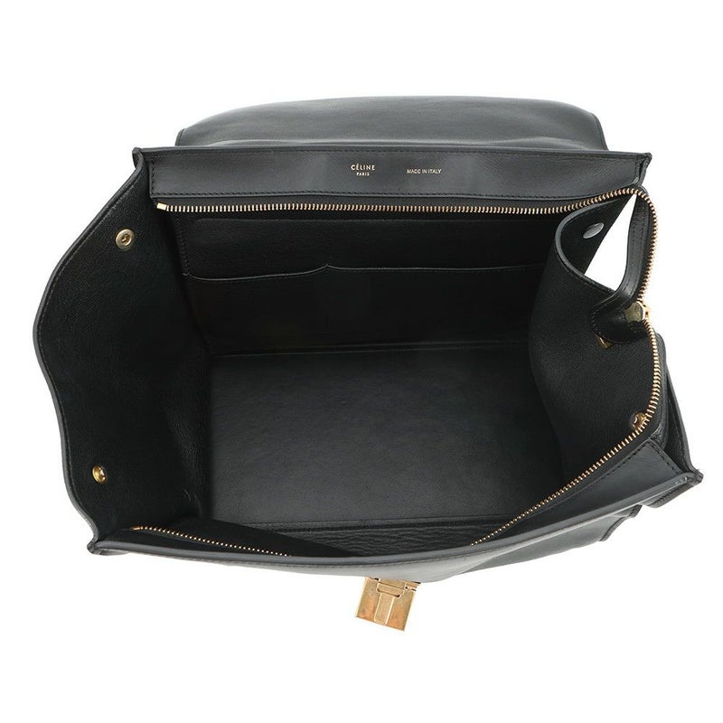 セリーヌ ハンドバッグ トラペーズ クロコ型押しレザー スエード CELINE 2way 黒