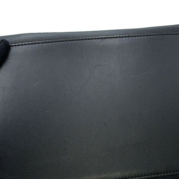 セリーヌ ハンドバッグ トラペーズ クロコ型押しレザー スエード CELINE 2way 黒