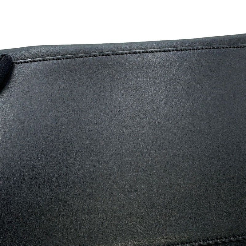 セリーヌ ハンドバッグ トラペーズ クロコ型押しレザー スエード CELINE 2way 黒