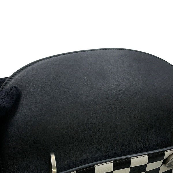 クリスチャン・ディオール ハンドバッグ レディディオール チェッカー ミディアム レザー Christian Dior 2way 黒 白