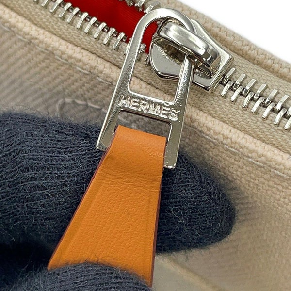 エルメス ポーチ ボリードポーチ ミニミニ ナチュラル/シルバー金具 コットン HERMES