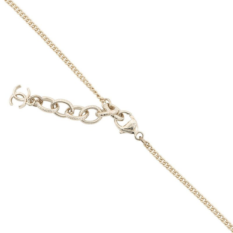 シャネル ネックレス ココマーク ハートモチーフ ラインストーン D21S CHANEL 黒