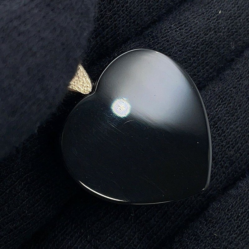 シャネル ネックレス ココマーク ハートモチーフ ラインストーン D21S CHANEL 黒