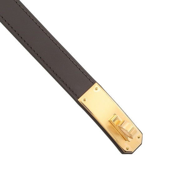 エルメス ケリーベルト18 エベンヌ/ゴールド金具 ヴァッシュハンター K刻印 HERMES べルト
