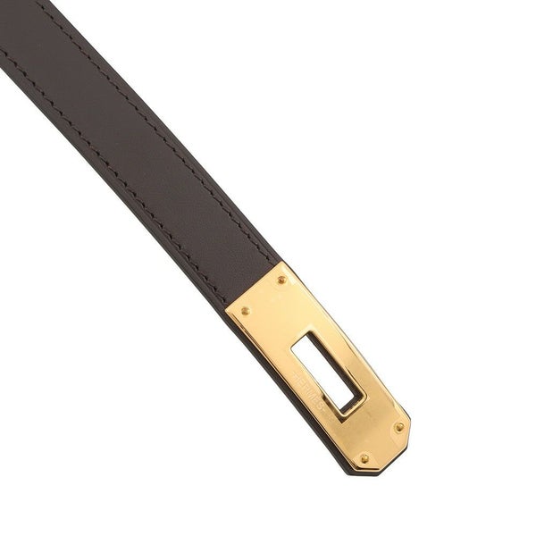 エルメス ケリーベルト18 エベンヌ/ゴールド金具 ヴァッシュハンター K刻印 HERMES べルト