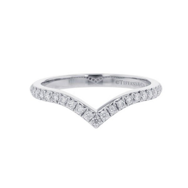 ティファニー リング ソレスト Vリング ダイヤモンド形0.17ct Pt950プラチナ リングサイズ約10号 60875626 Tiffany&Co. 指輪